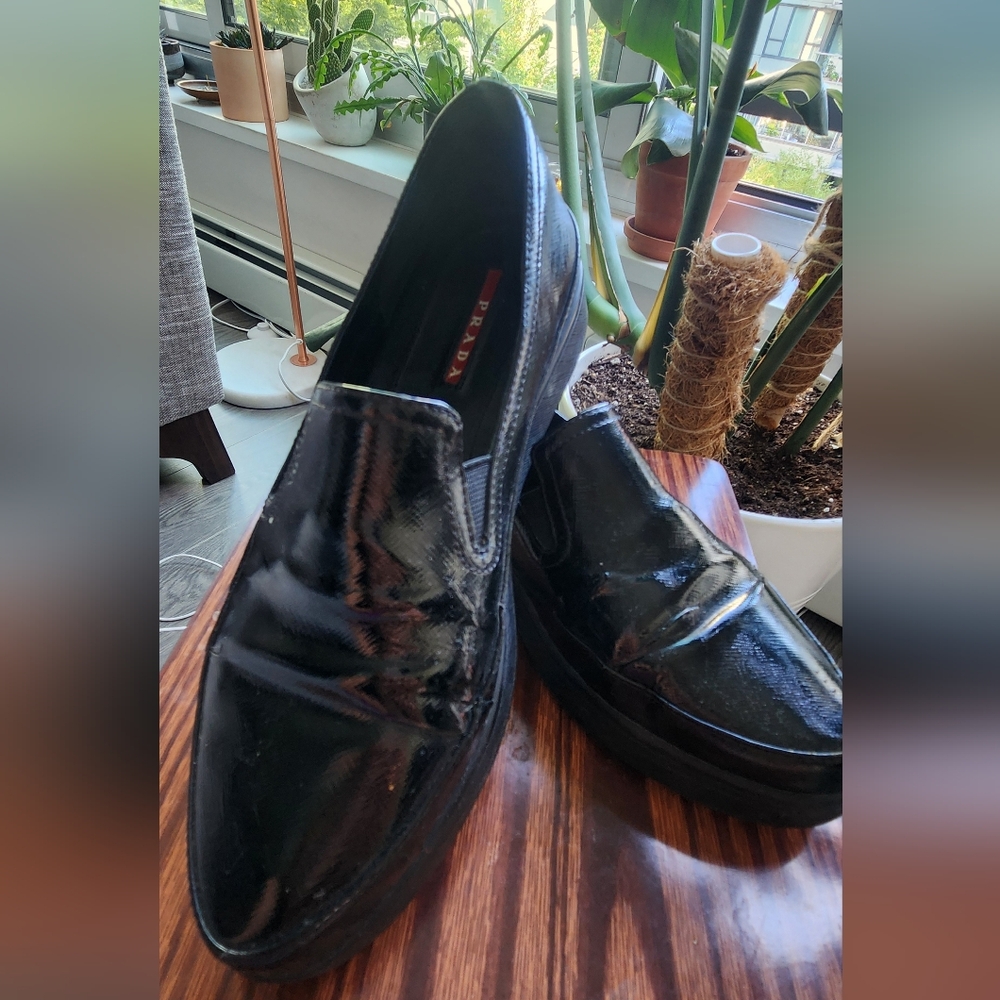  Prada Sport - Linea Rossa black loafers